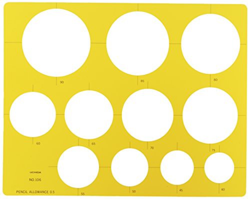 まとめ買い）内田洋行 テンプレート No.106 円定規 1-843-0106