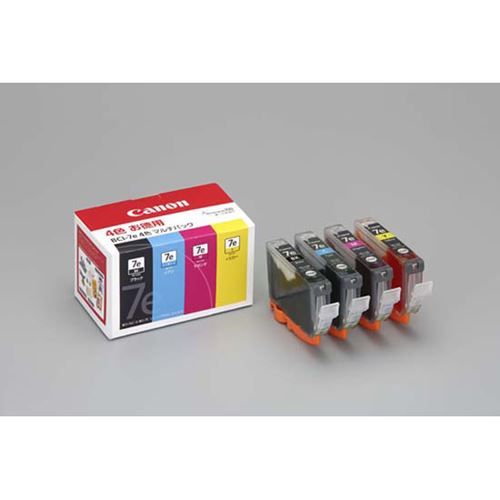 （まとめ買い）キヤノン キヤノン インクタンク 4色マルチP BCI-7E/4MP 00066550 〔3個セット〕の通販は