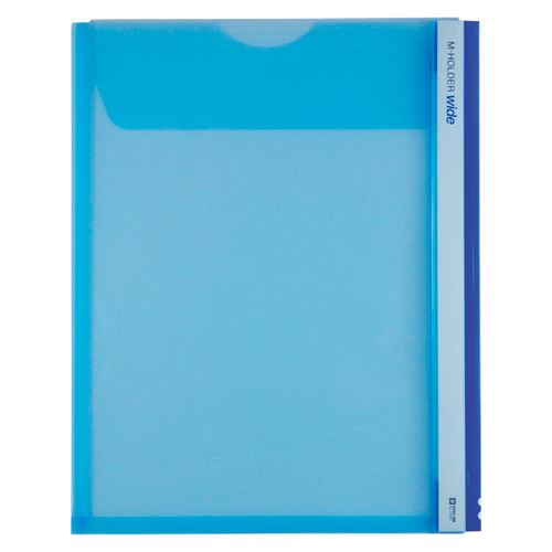 （まとめ買い）キングジム Mホルダー(S型) 733Wｱｵ 00020326 〔10枚セット〕 【北海道・沖縄・離島配送不可】