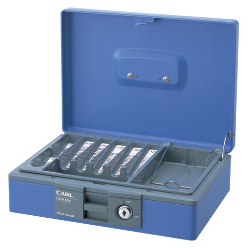 （まとめ買い）カール事務器 キャッシュボックス ブルー CB-8400-B 00046991 〔3個セット〕