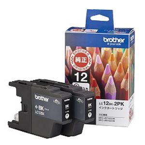 （まとめ買い）ブラザー インクカートリッジ(黒)2個入りパック LC12BK-2PK 00010885 〔×3〕 【北海道・沖縄・離島配送不可】