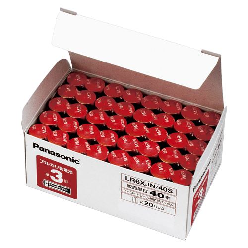 （まとめ買い）パナソニック アルカリ電池 単3 40個 オフィス LR6XJN/40S 00059914 〔×3〕 【北海道・沖縄・離島配送不可】