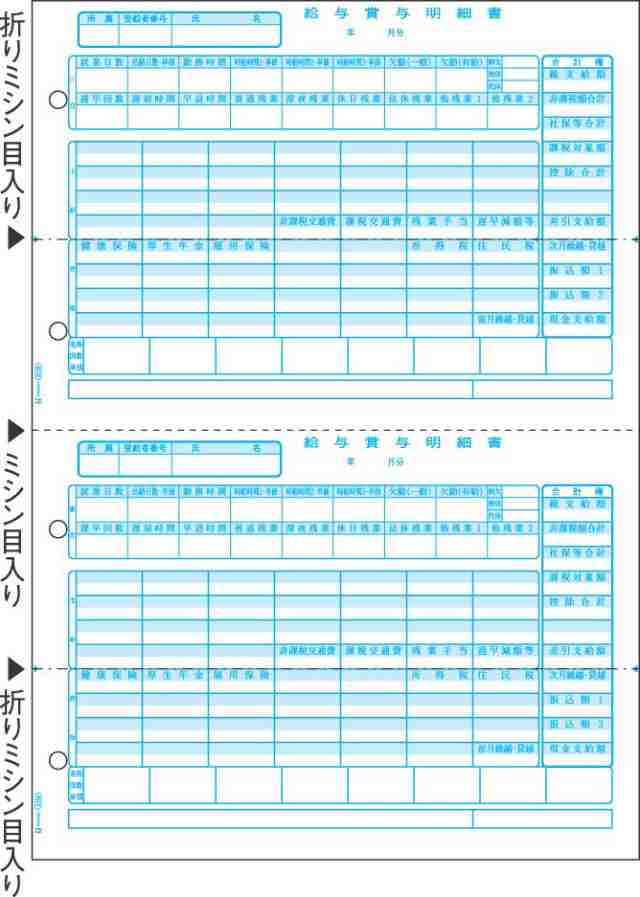 まとめ買い）ヒサゴ プリンタ帳票 給与賞与明細書 A4タテ 2面 500