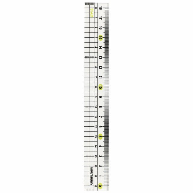 クツワ STAD 左手用メタクリル直線定規18cm HSS181L