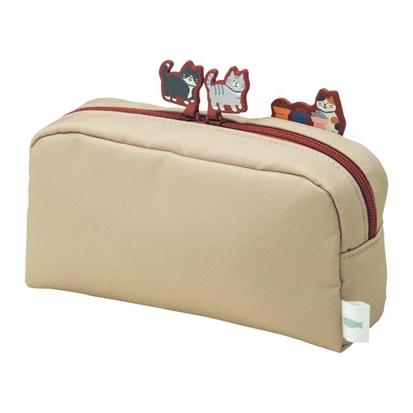 リヒトラブ にゃんシーン ボックスペンポーチ L ビスケットベージュ A
