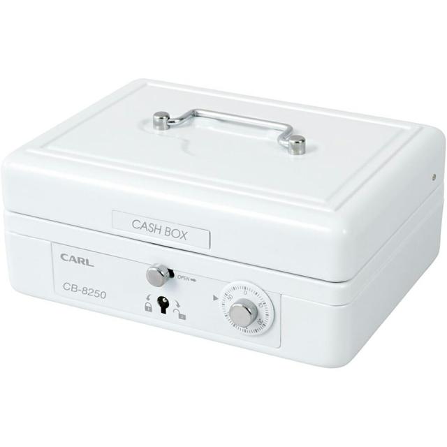 （まとめ買い）カール事務器 そとレジ キャッシュボックス 持ち歩くレジ ホワイト CB-8250-W 〔3台セット〕 【北海道・沖縄・離島配送不可】