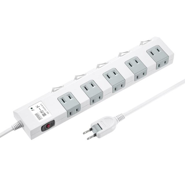 （まとめ買い）サンワサプライ 節電タップ 10個口 個口スイッチ 雷ガード内蔵 マグネット付き 2m TAP-SP2110SW-1 〔3個セット〕 【北海道・沖縄・離島配送不可】