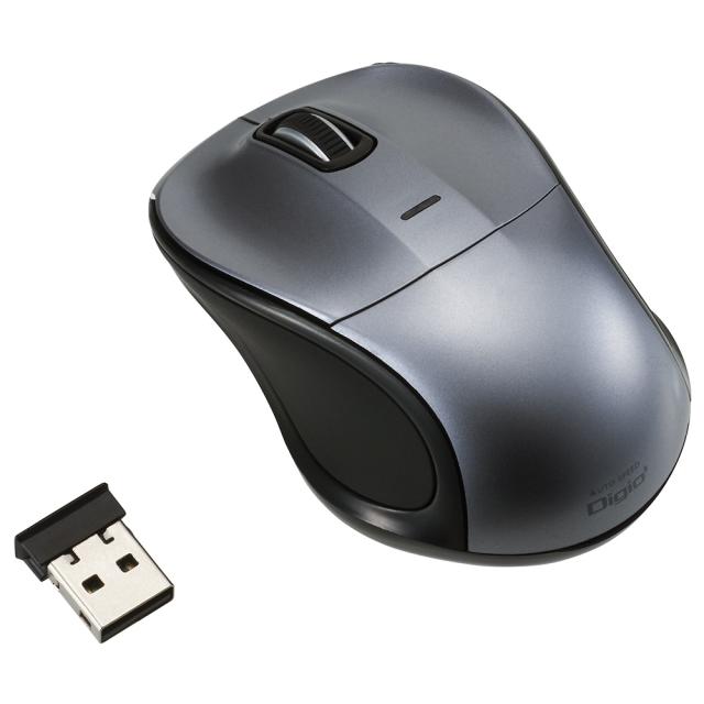 （まとめ買い）ナカバヤシ 小型無線静音3ボタンBlueLEDマウス グレー MUS-RKT109GY 〔3個セット〕の通販は