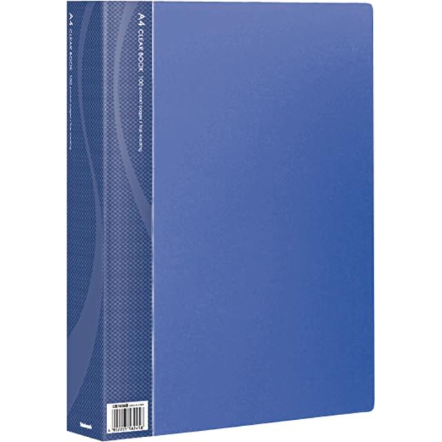 （まとめ買い）ナカバヤシ クリアブック ベーシックカラー A4判 100P ブルー CB1036B-N 〔3冊セット〕 【北海道・沖縄・離島配送不可】