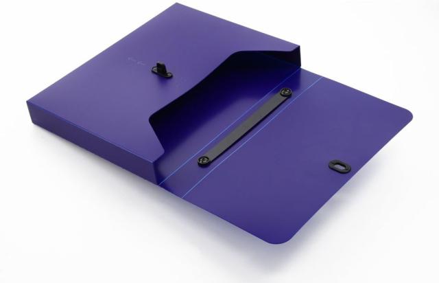 （まとめ買い）ライオン事務器 デザインケース A4 DS-253 ダークブルー 128-55 〔×3〕の通販は