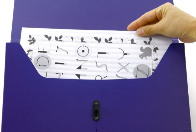 （まとめ買い）ライオン事務器 デザインケース A4 DS-253 ダークブルー 128-55 〔×3〕の通販は