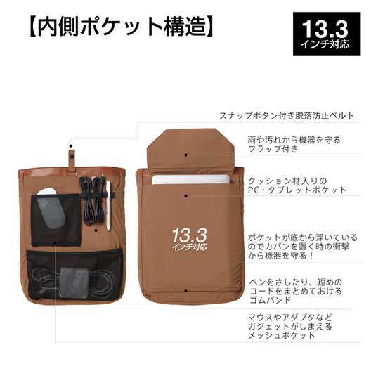 （まとめ買い）キングジム マチが広がる ノートPC用トートバッグ ジプト 13.3インチ対応 PU ブラック 8462-BK 〔×3〕 【北海道・沖縄・離島配送不可】_7