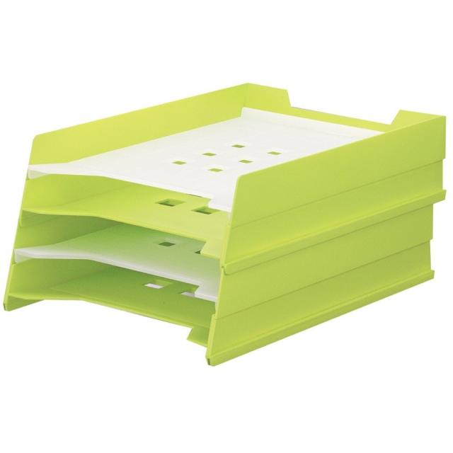 （まとめ買い）リヒトラブ マルチレタートレー A4 黄緑 A-7300-6 〔×3〕の通販は