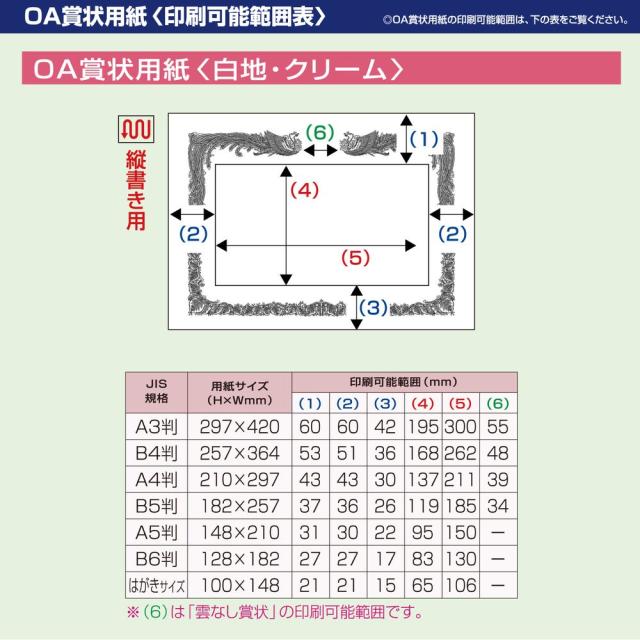 （まとめ買い）ササガワ プリンタ対応 賞状用紙 雲なし A3判 縦書用 100枚入 10-1480 〔×3〕 【北海道・沖縄・離島配送不可】_6
