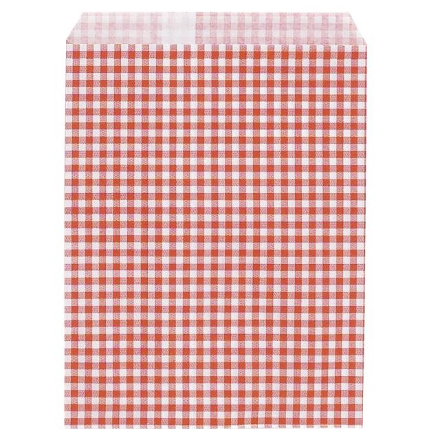 （まとめ買い）ササガワ ギフトバッグ 平袋(紙袋) ギンガム あか 140×180mm 200枚入 50-1300 〔×3〕 【北海道・沖縄・離島配送不可】