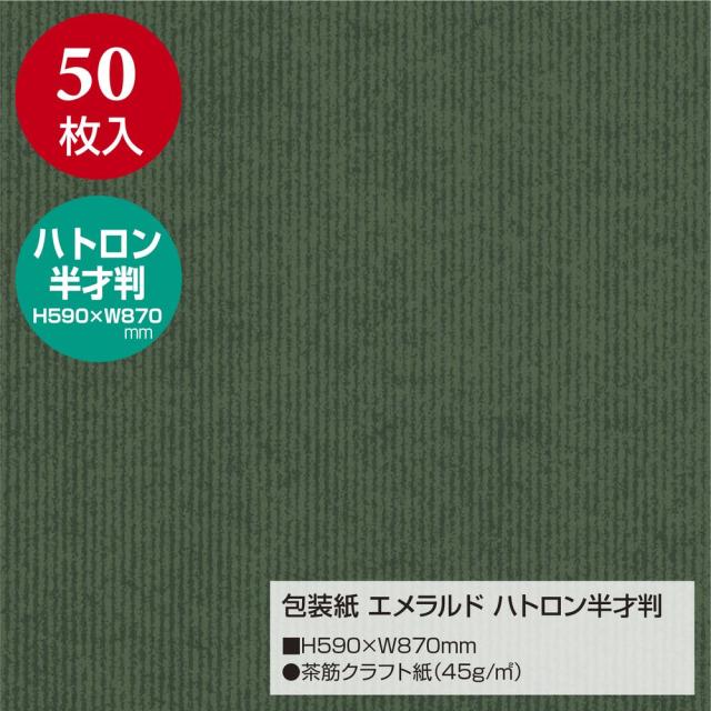 （まとめ買い）ササガワ 包装紙 無地柄 エメラルド ハトロン半才判 50枚入 49-9122 〔×3〕 【北海道・沖縄・離島配送不可】_1