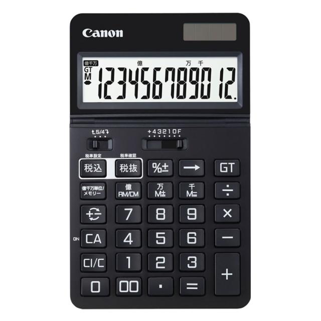 （まとめ買い）キヤノン 純正 ビジネス電卓 ピュアブラック KS-1250TUV-BK 〔3個セット〕 【北海道・沖縄・離島配送不可】
