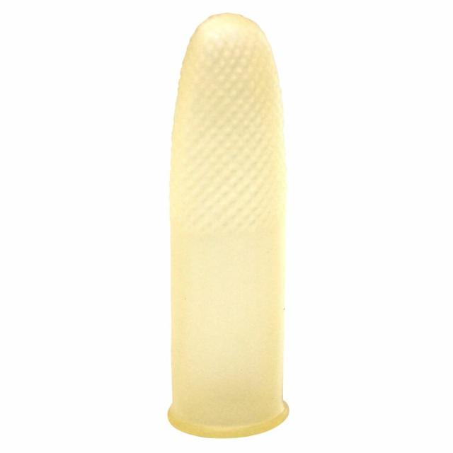 （まとめ買い）プラス 指サック 天然ゴム ロングタイプ 箱入 100個入 中 アメ色 KM-102H 〔×3〕 【北海道・沖縄・離島配送不可】