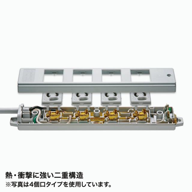 サンワサプライ 工事物件タップ 3P 8個口 3m TAP-KE8-3 【北海道・沖縄・離島配送不可】_3