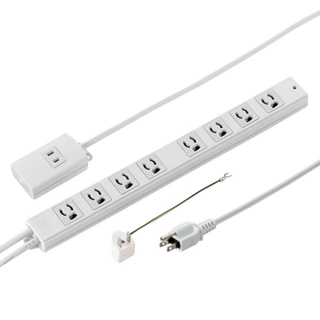 サンワサプライ 抜け止めタップ 手元集中スイッチ+3P 8個口 2m TAP-MG3812N 【北海道・沖縄・離島配送不可】