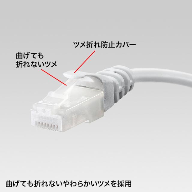 （まとめ買い）サンワサプライ ツメ折れ防止CAT5eLANケーブル 20m ホワイト LA-Y5TS-20 〔×3〕 【北海道・沖縄・離島配送不可】_3