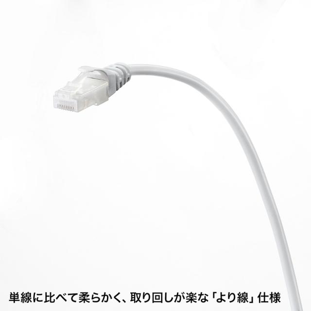（まとめ買い）サンワサプライ ツメ折れ防止CAT5eLANケーブル 20m ホワイト LA-Y5TS-20 〔×3〕 【北海道・沖縄・離島配送不可】_4