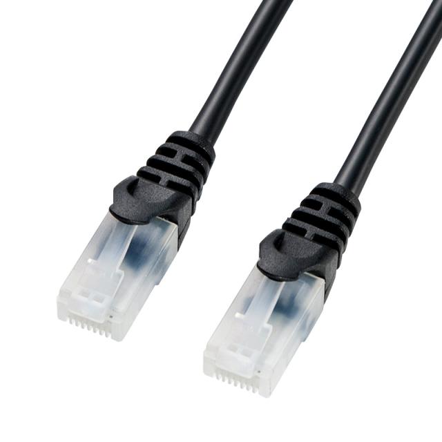 （まとめ買い）サンワサプライ ツメ折れ防止CAT5eLANケーブル 20m ブラック LA-Y5TS-20BK 〔×3〕 【北海道・沖縄・離島配送不可】
