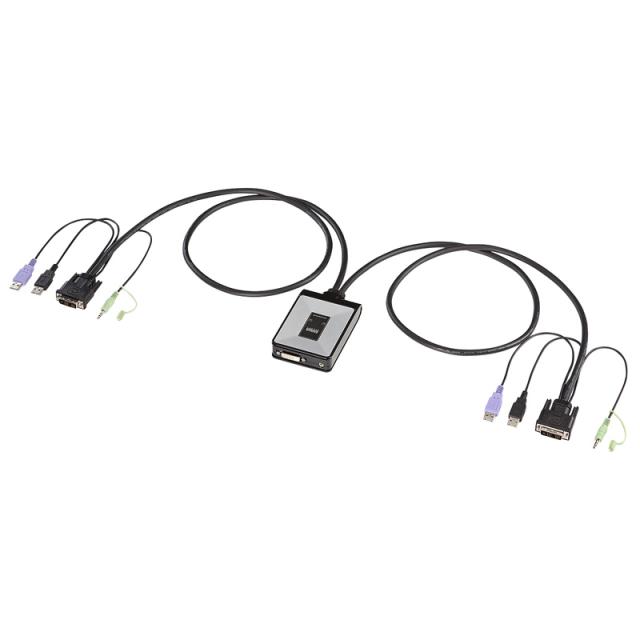 サンワサプライ ディスプレイエミュレーション対応DVIパソコン自動切替器 2:1 SW-KVM2DUN 【北海道・沖縄・離島配送不可】