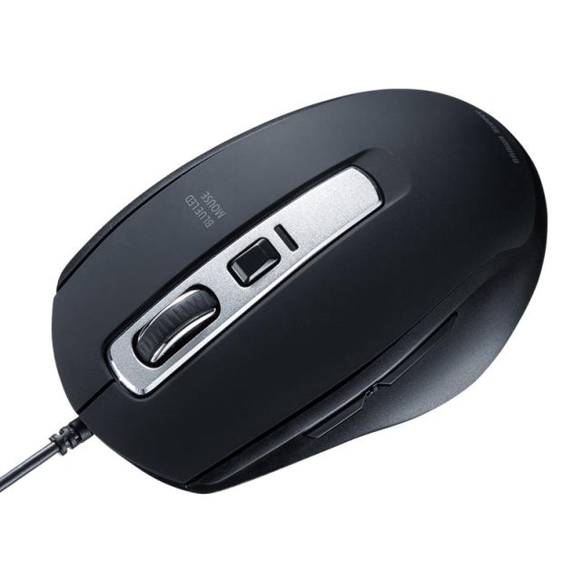 （まとめ買い）サンワサプライ 静音有線ブルーLEDマウス 5ボタン ブラック MA-BL163BK 〔×3〕の通販は