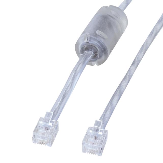 （まとめ買い）サンワサプライ コア付シールドツイストモジュラーケーブル シルバー 5m TEL-FST-5N2 〔×3〕 【北海道・沖縄・離島配送不可】