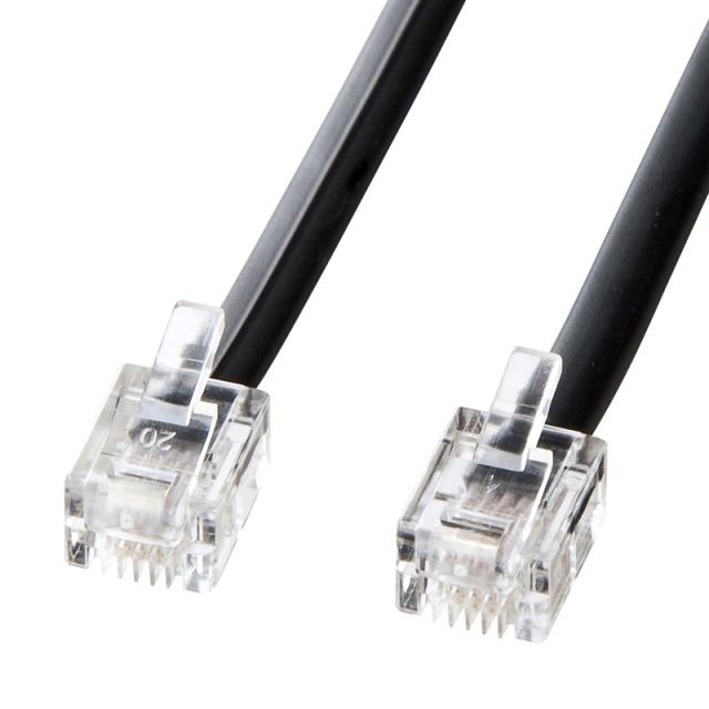 （まとめ買い）サンワサプライ モジュラーケーブル ブラック 30m TEL-N1-30BKN2 〔×3〕 【北海道・沖縄・離島配送不可】