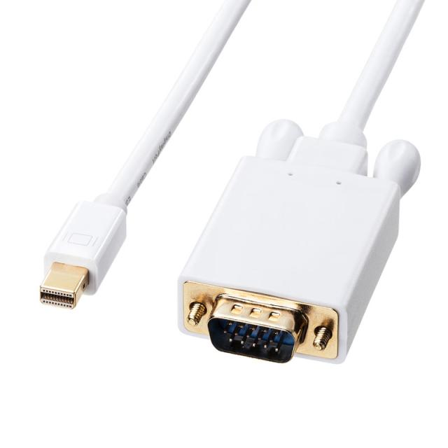 （まとめ買い）サンワサプライ ミニDisplayPort-VGA変換ケーブル ホワイト 2m KC-MDPVA20 〔×3〕 【北海道・沖縄・離島配送不可】