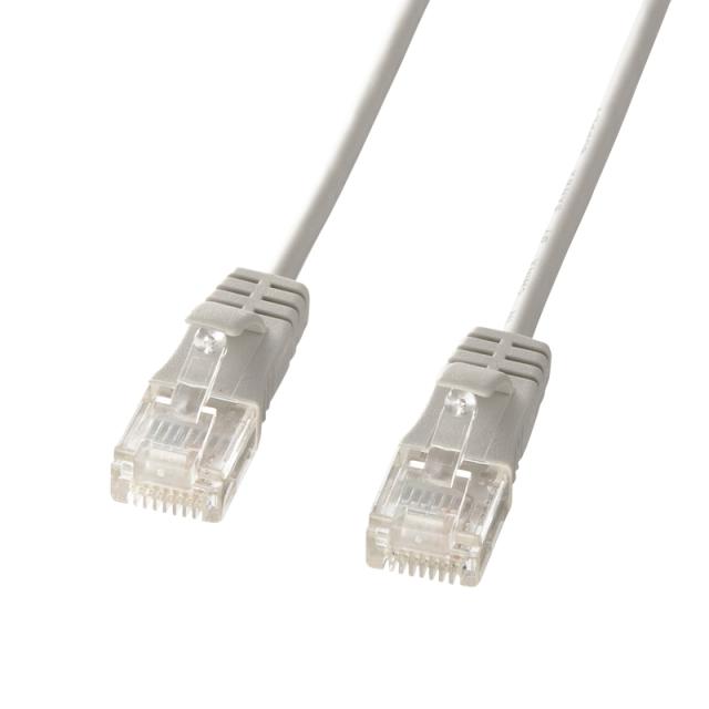 （まとめ買い）サンワサプライ カテゴリ6準拠極細LANケーブル 10m ライトグレー KB-SL6-10 〔×3〕 【北海道・沖縄・離島配送不可】