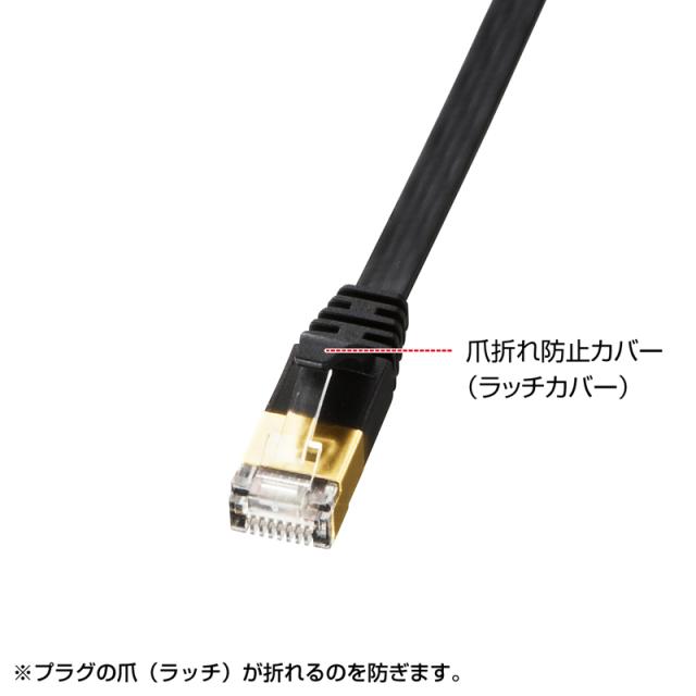 （まとめ買い）サンワサプライ CAT7ウルトラフラットLANケーブル 10m ブラック KB-FLU7-10BK 〔×3〕 【北海道・沖縄・離島配送不可】_6