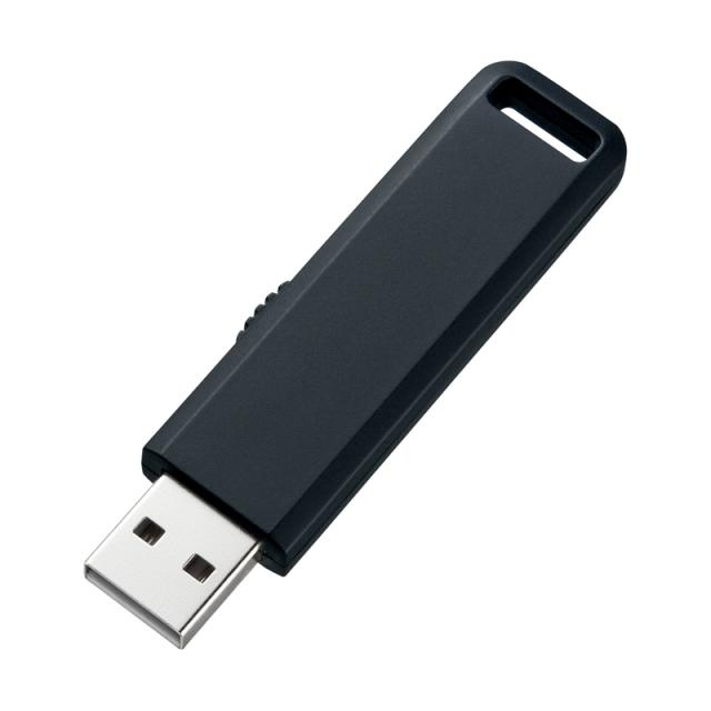 （まとめ買い）サンワサプライ USBメモリ 4GB USB2.0 スライド式コネクタ ブラック UFD-SL4GBKN 〔×3〕 【北海道・沖縄・離島配送不可】