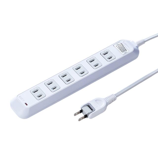 （まとめ買い）サンワサプライ 雷ガードタップ 2P 6個口 2m TAP-SP216 〔×3〕 【北海道・沖縄・離島配送不可】