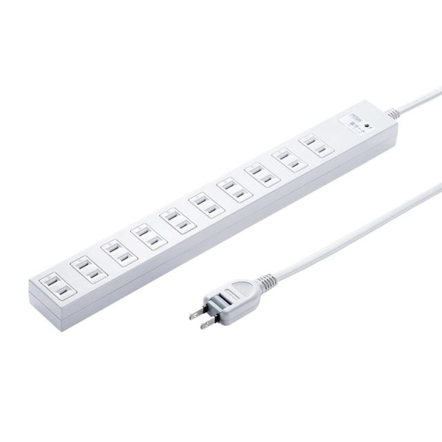 （まとめ買い）サンワサプライ 雷ガードタップ 2P 10個口 2m TAP-SP217-2 〔×3〕 【北海道・沖縄・離島配送不可】