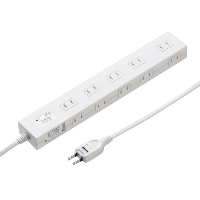 （まとめ買い）サンワサプライ 雷かばい立て飲み口 10個口 1m 白いこと TAP-SP2110N-1W 〔×3〕 【北海道・沖縄・離島送りとどける不可】