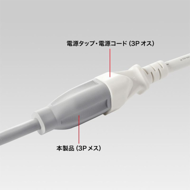 （まとめ買い）サンワサプライ 電源延長コード 3P 2m TAP-EX253-2 〔×3〕の通販は
