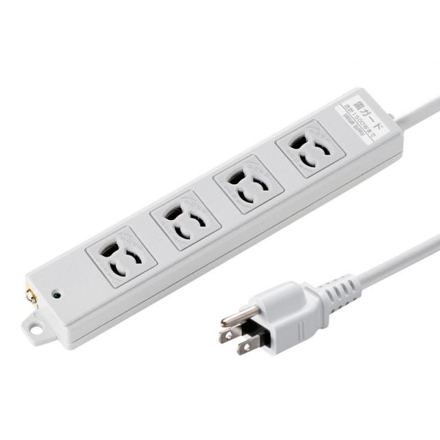 （まとめ買い）サンワサプライ 工事物件雷ガードタップ 3P 4個口 3m TAP-K4SP-3 〔×3〕 【北海道・沖縄・離島配送不可】