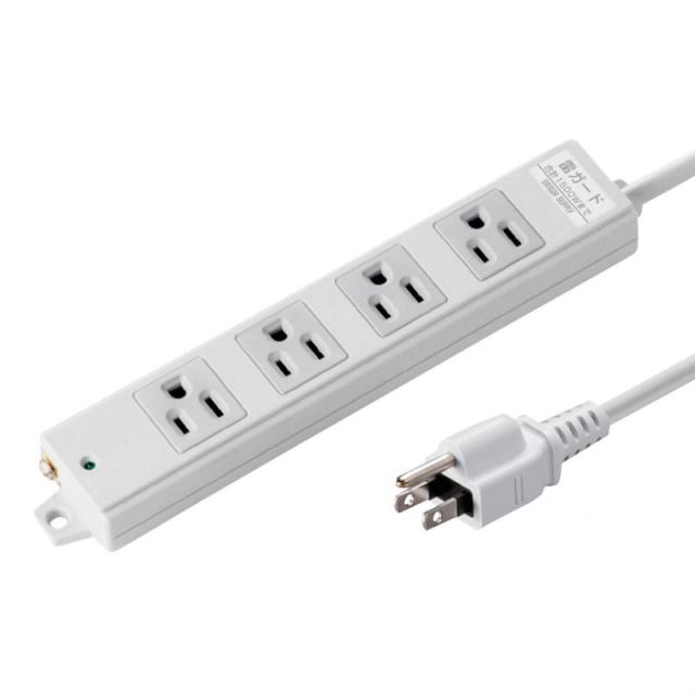 （まとめ買い）サンワサプライ 工事物件雷ガードタップ 3P 4個口 3m TAP-K4NSP-3 〔×3〕 【北海道・沖縄・離島配送不可】