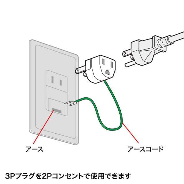 （まとめ買い）サンワサプライ 3P→2P変換アダプタ 10個セット TAP-AD1NB 〔×3〕 【北海道・沖縄・離島配送不可】_3
