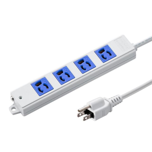 （まとめ買い）サンワサプライ 工事物件タップ 3P 4個口 3m ブルー TAP-K4-3BL 〔×3〕 【北海道・沖縄・離島配送不可】