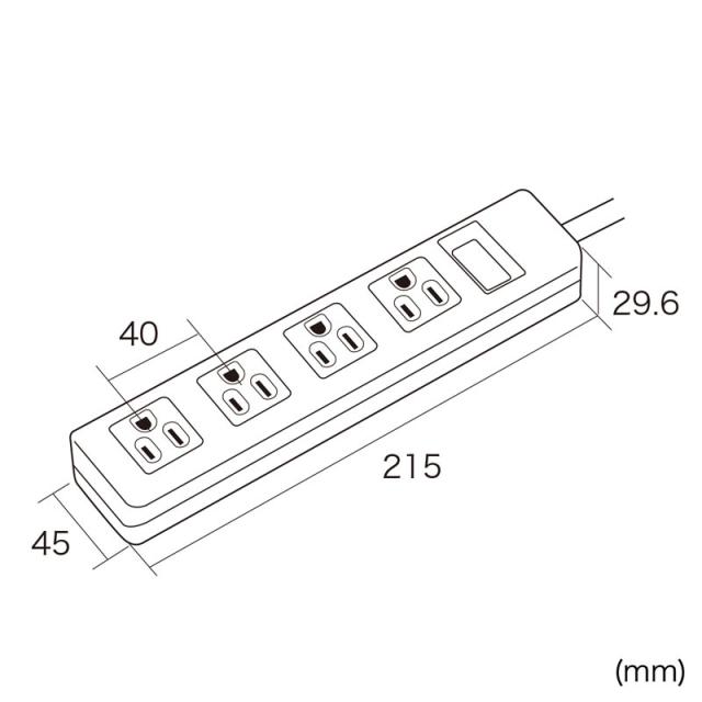 （まとめ買い）サンワサプライ 電源タップ 3P 4個口 2.5m TAP-N3425N 〔×3〕 【北海道・沖縄・離島配送不可】