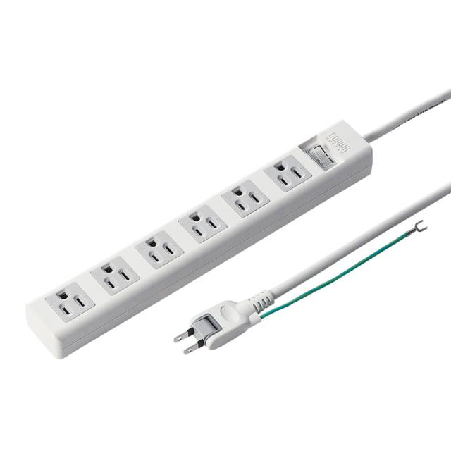 （まとめ買い）サンワサプライ 電源タップ 3P 6個口 2.5m TAP-N3625SWN 〔×3〕 【北海道・沖縄・離島配送不可】