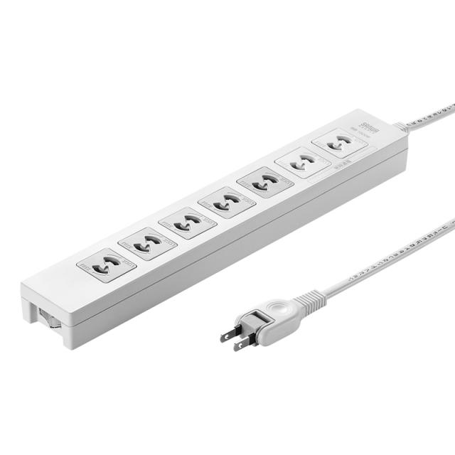 （まとめ買い）サンワサプライ 電源タップ 2P 7個口 5m TAP-F27-5K 〔×3〕 【北海道・沖縄・離島配送不可】