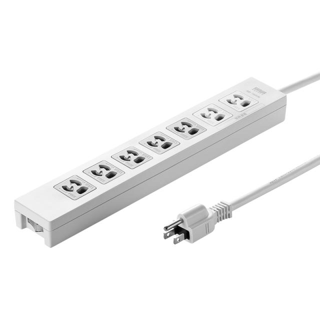 （まとめ買い）サンワサプライ 電源タップ 3P 7個口 3m TAP-F37-3KR 〔×3〕 【北海道・沖縄・離島配送不可】