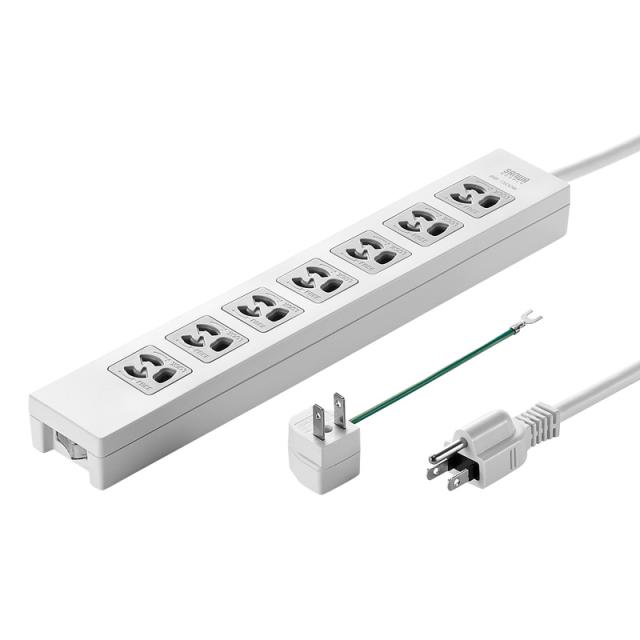 （まとめ買い）サンワサプライ 電源タップ 3P 7個口 3m TAP-F37-3ZAD 〔×3〕 【北海道・沖縄・離島配送不可】
