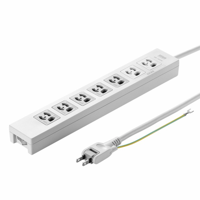 （まとめ買い）サンワサプライ 電源タップ 3P 7個口 5m TAP-F37-5KSR 〔×3〕