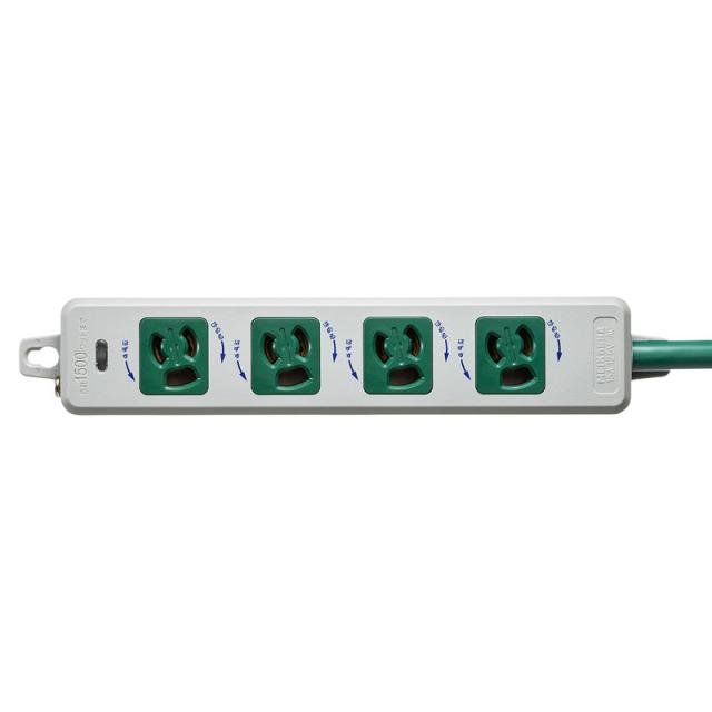 サンワサプライ 医用接地プラグ付き電源タップ 3P 4個口 グリーン 5m TAP-HPM4-5G 【北海道・沖縄・離島配送不可】_7